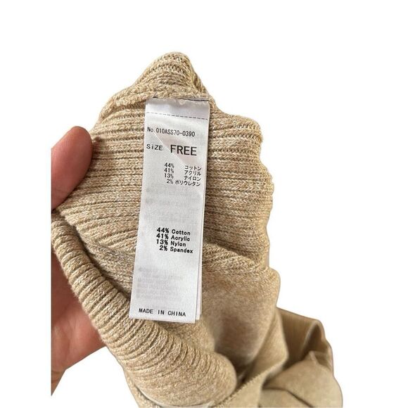 MOUSSY RIB KNIT JUMPER Sweater Overalls Dress Tan Women’s S/M/L Free Size - Picture 7 of 16